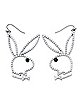 Pearl Outline Playboy Bunny Dangle Earrings