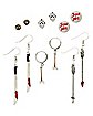 Multi-Pack Masks and Knives Stud and Dangle Earrings 6 Pair - Friday the 13th