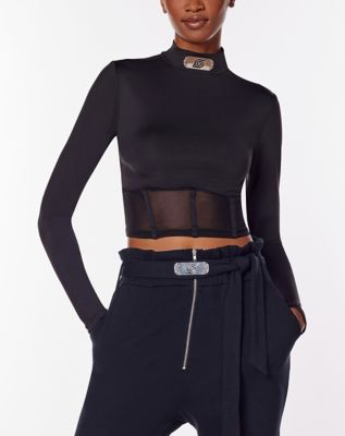 Kakashi Badge Crop Top Long Sleeve T Shirt – Naruto Shippuden