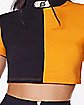 Black and Orange Naruto Badge Crop Top T Shirt - Naruto Shippuden