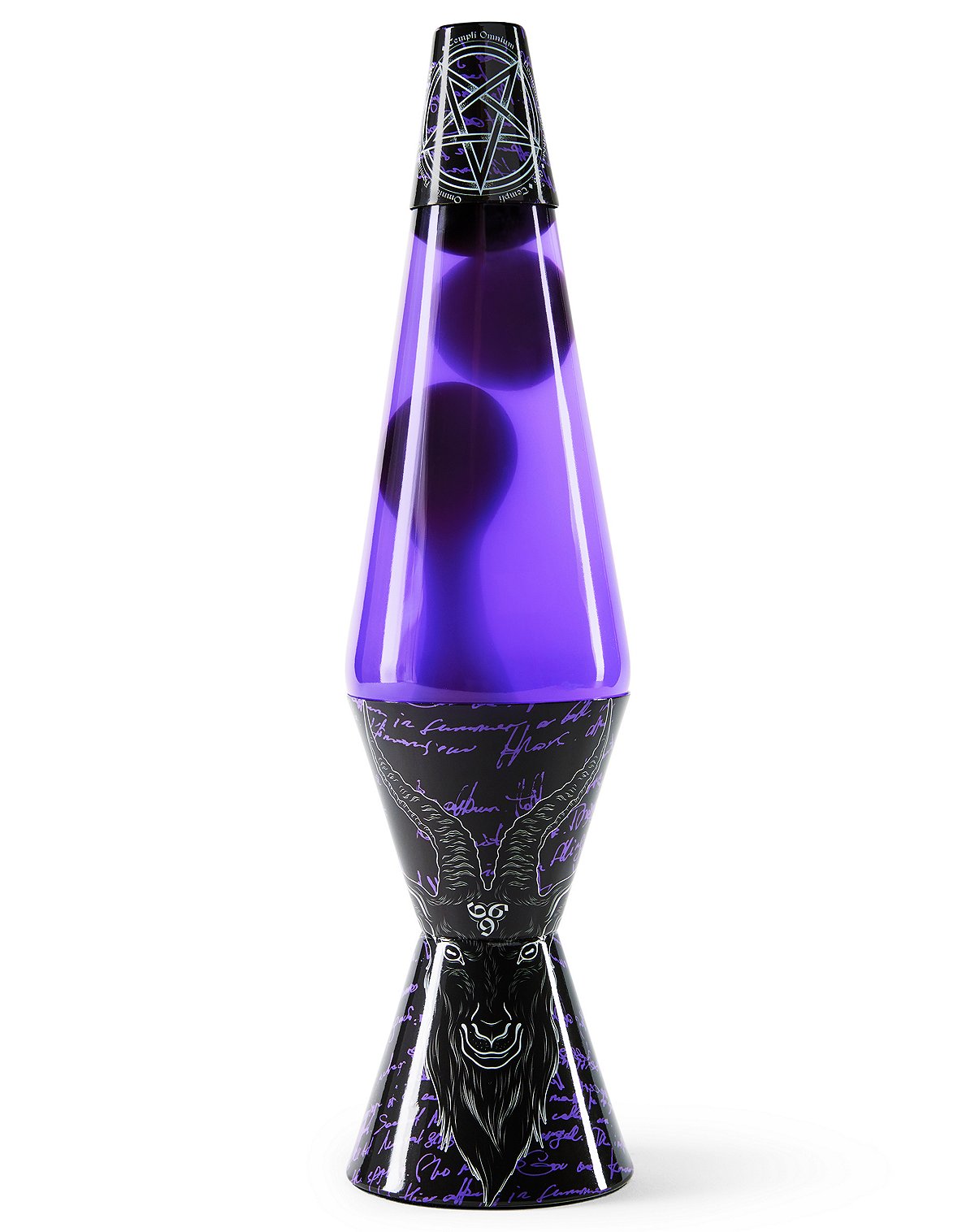 Black and Purple Baphomet Pentagram Lava Lamp - 14.5 Inch