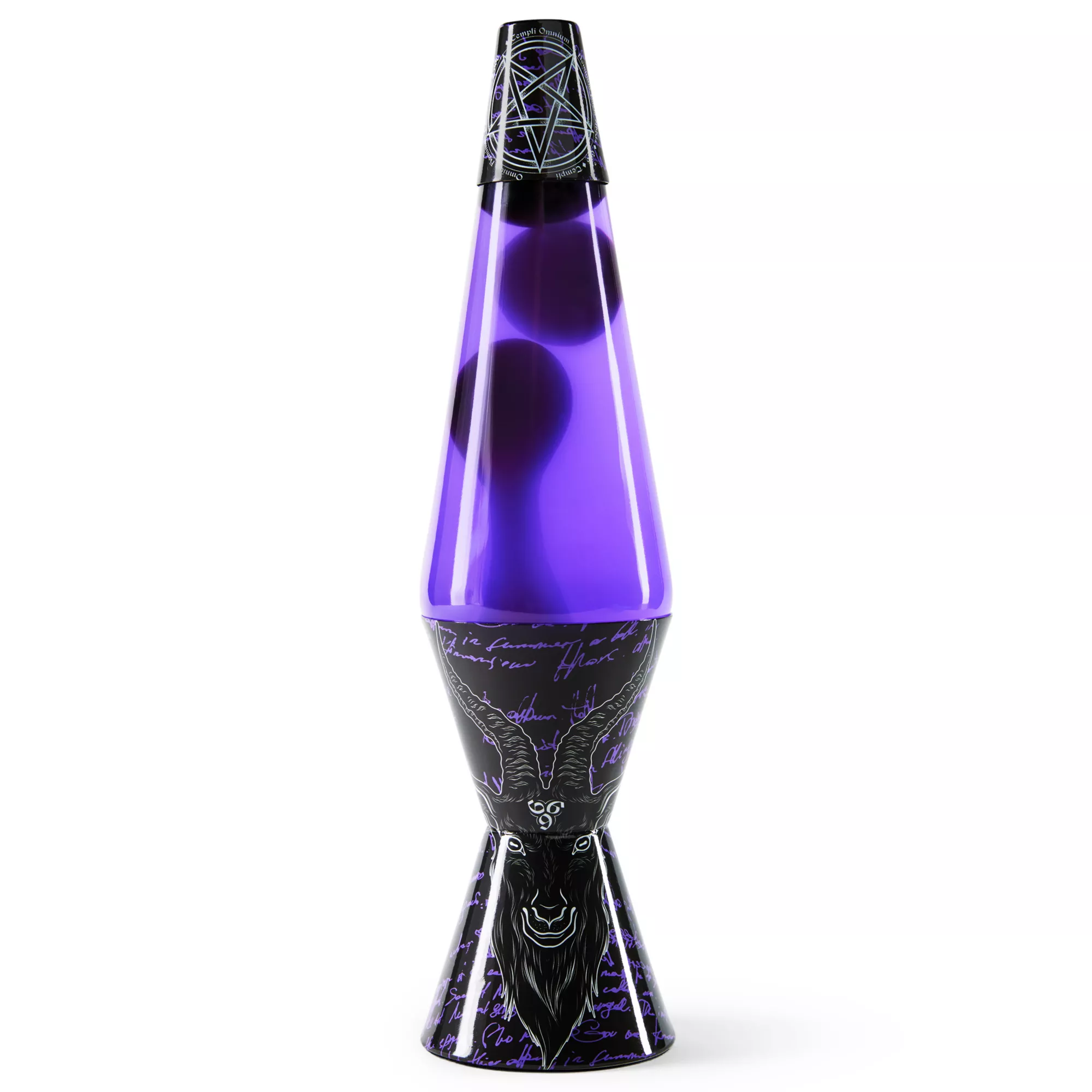 14.5 Inch Black and Purple Baphomet Pentagram Lava Lamp at Spencer's
