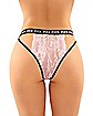 Plaid and Lace Strappy Fuck Thong Panties - 2 Pack