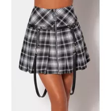 Black Plaid Skirt at Spencer's