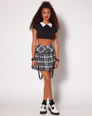 Black Plaid Skirt