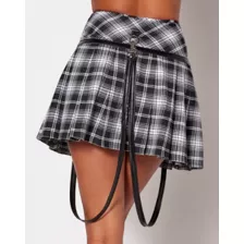Black Plaid Skirt at Spencer's
