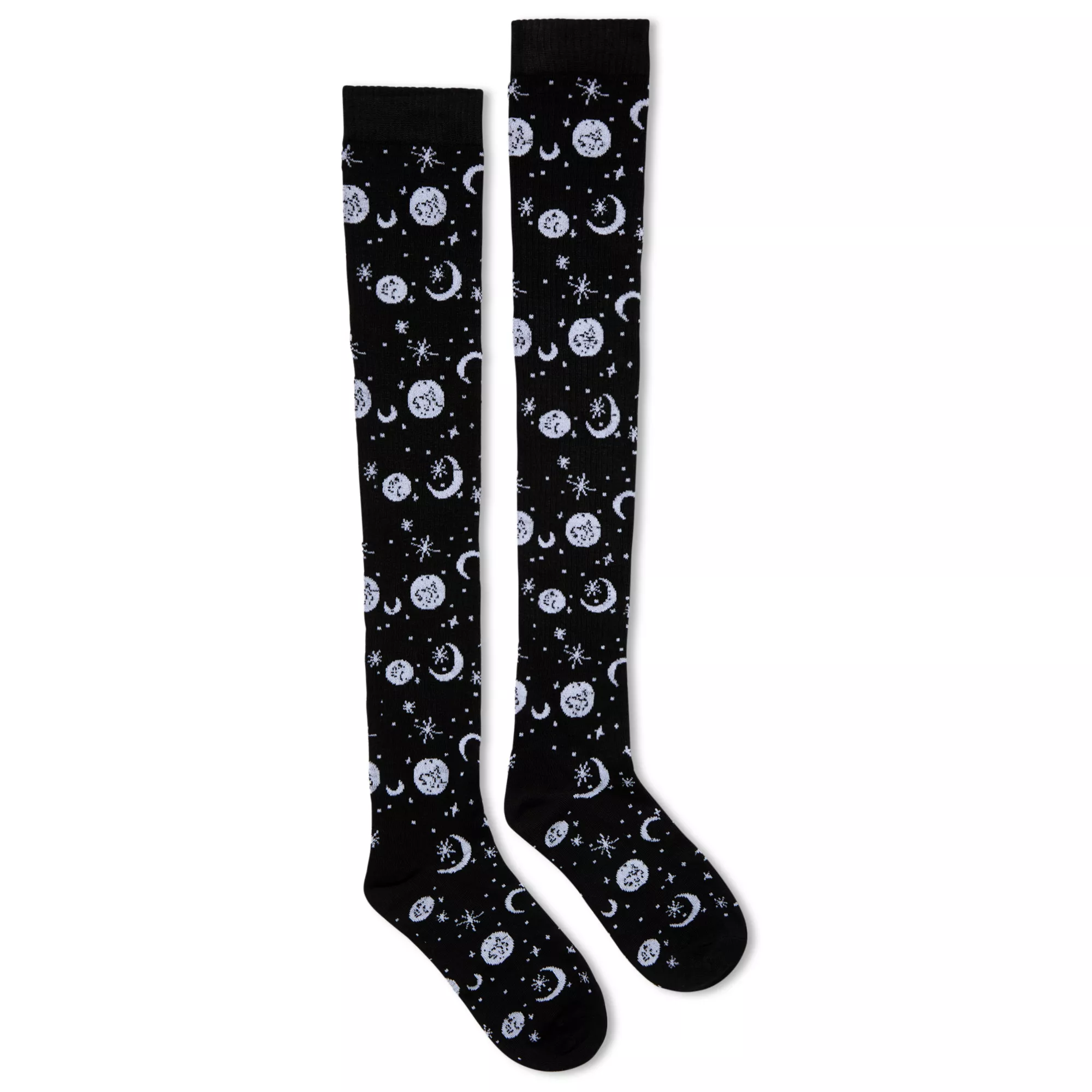 Over the Knee Celestial Print Socks at Spencer's