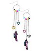 Powerpuff Girls Logo Hoop Chain Dangle Earrings