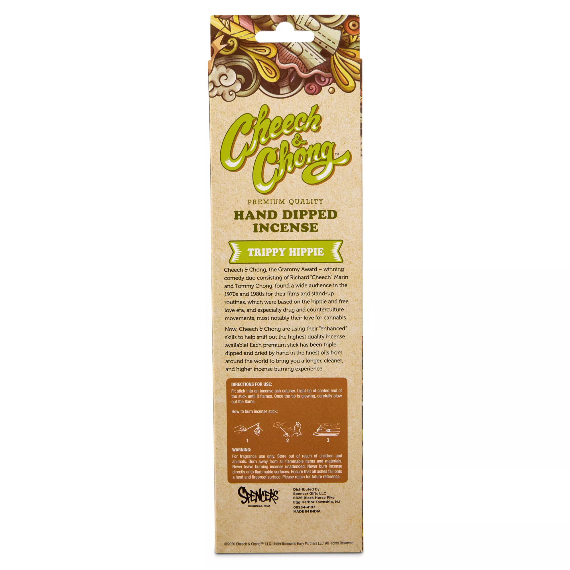 Trippy Hippie Incense Sticks 100 Pack - Cheech and Chong at Spencer's