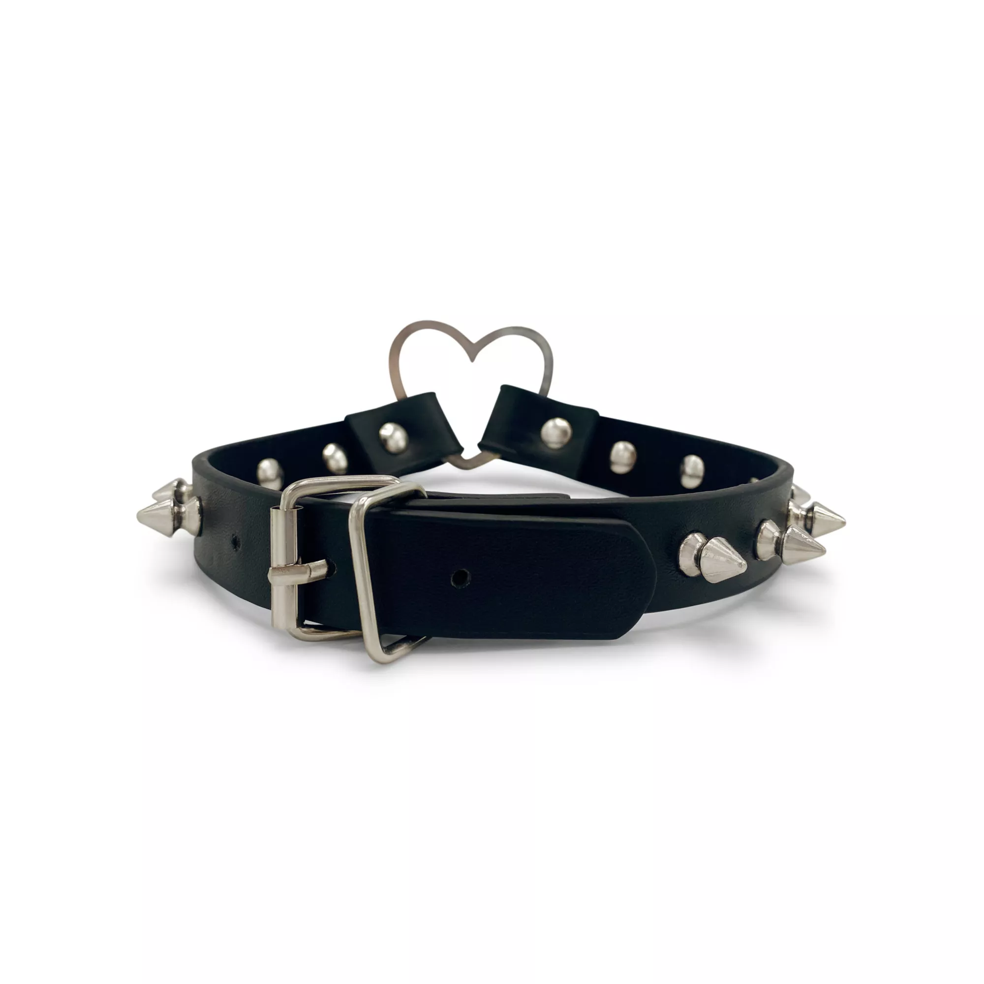 Spike Heart Collar with Leash at Spencer's