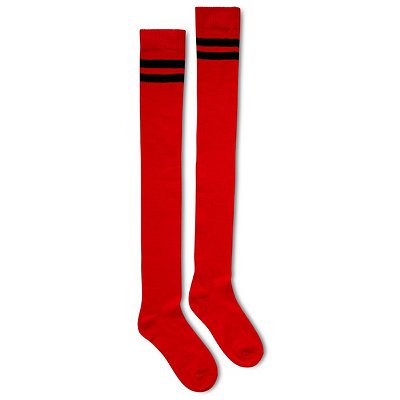 Striped Pirate Knee Socks Bloody Red N Black