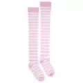 Pink and White Striped Knee High Socks at Spencer's