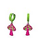 Mushroom Huggie Hoop Earrings- 18 Gauge