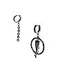 Chain Hoop Huggie Dangle Earrings - 18 Gauge