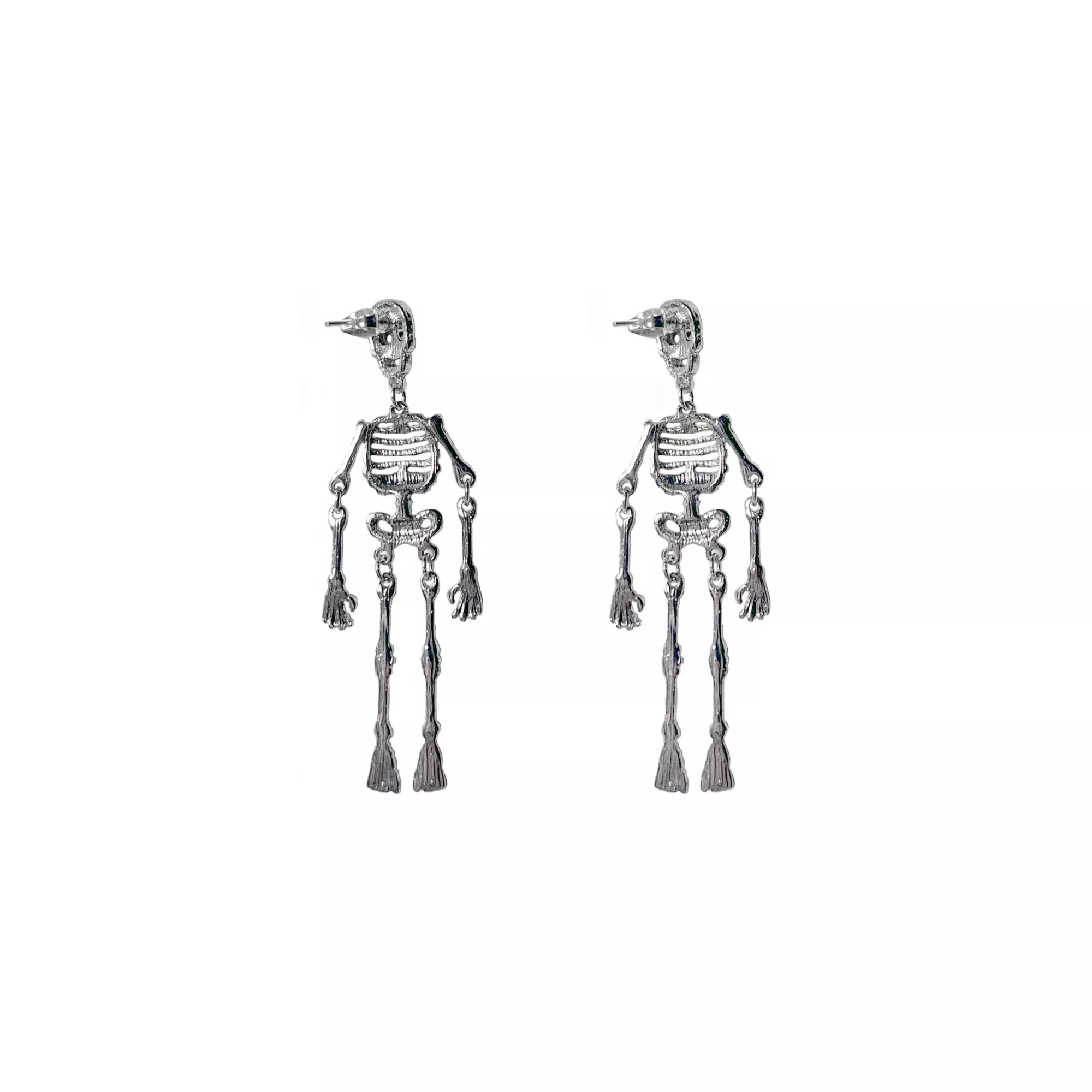 Skeleton Glitter Dangle Stud Earrings at Spencer's