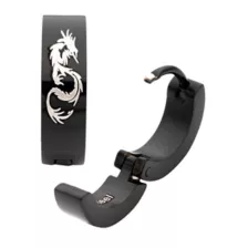 Black Dragon Huggie Earrings - 18 Gauge at Spencer's