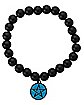 Onyx Pentagram Charm Bracelet