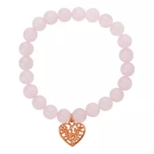 Rose Quartz Heart Charm Bracelet at Spencer's