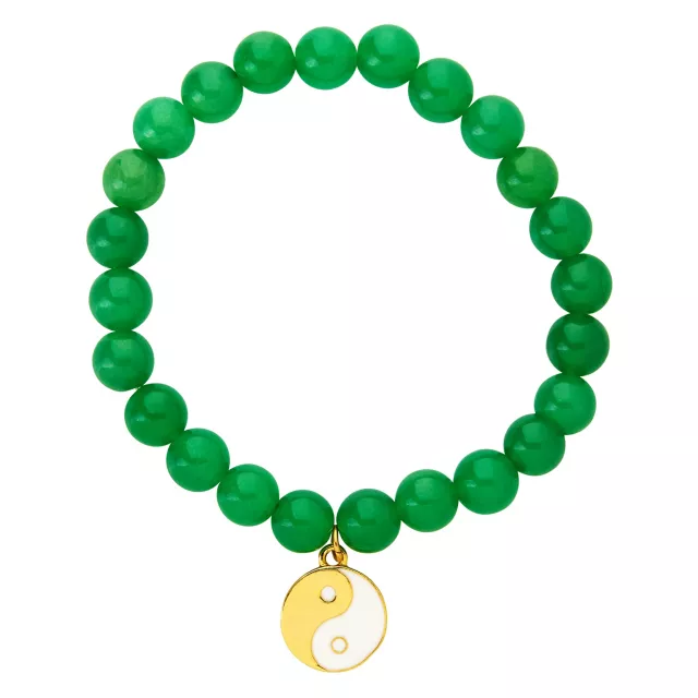 Jade Stone Ying Yang Charm Bracelet at Spencer's