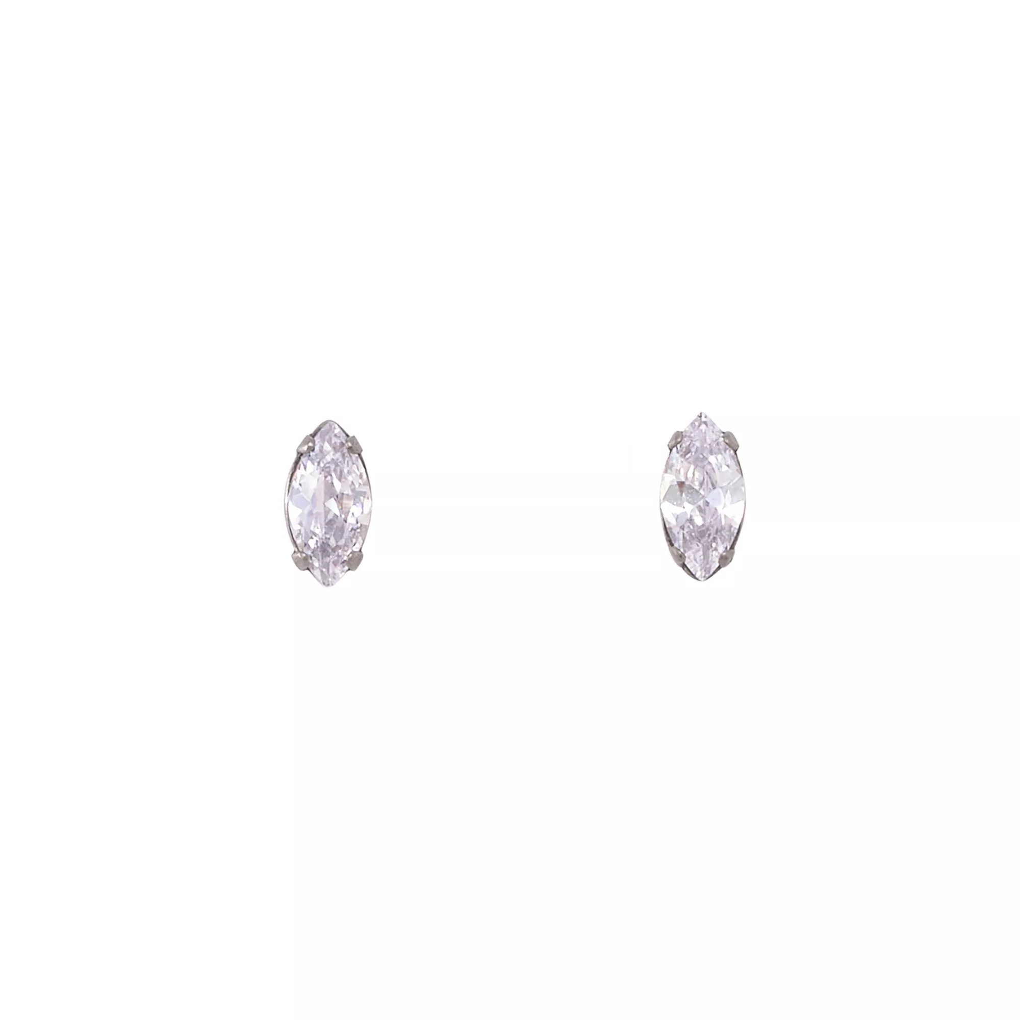Prong Oval CZ Titanium Stud Earrings at Spencer's