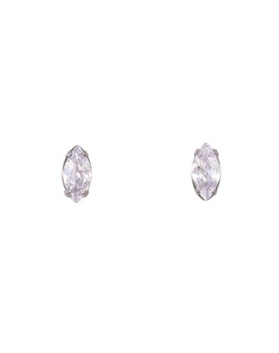 Prong Oval CZ Titanium Stud Earrings