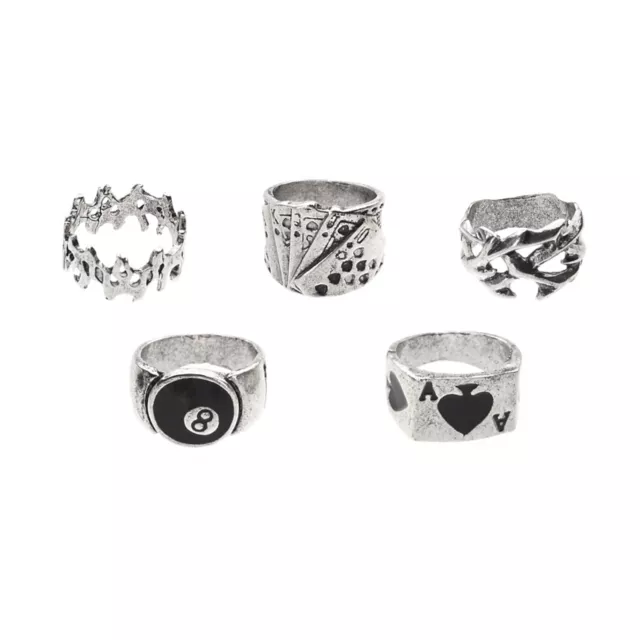 Multi-Pack 8 Ball and Ace Rings - 5 Pack at Spencer's