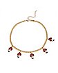 Mushroom and Pearl Effect Charm Choker Necklace