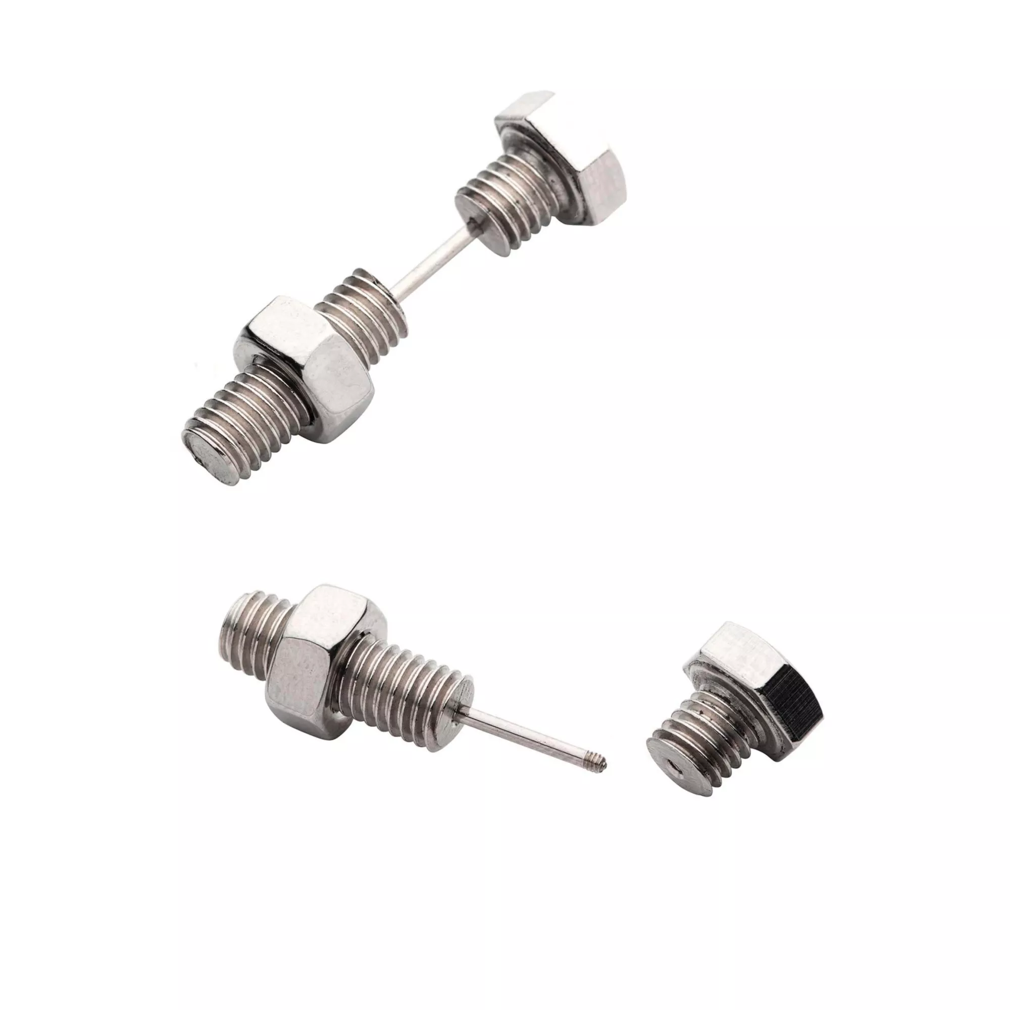 Nut and Bolt Fake Taper Earrings - 18 Gauge