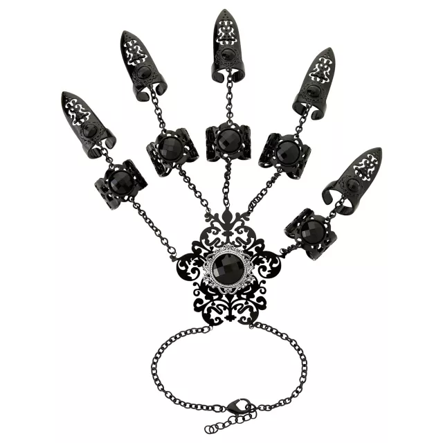 Black CZ Gothic Hand Armor at Spencer's