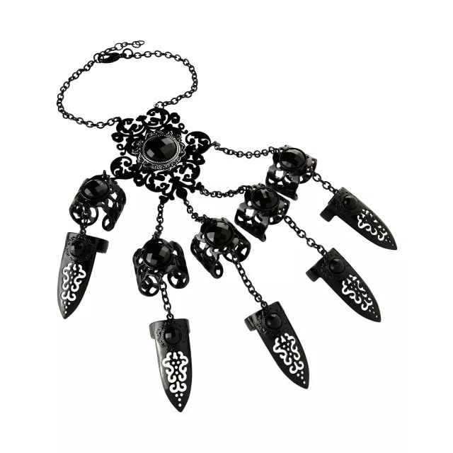 Black CZ Gothic Hand Armor at Spencer's