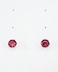 CZ Garnet Birthstone Stud Earrings - 20 Gauge