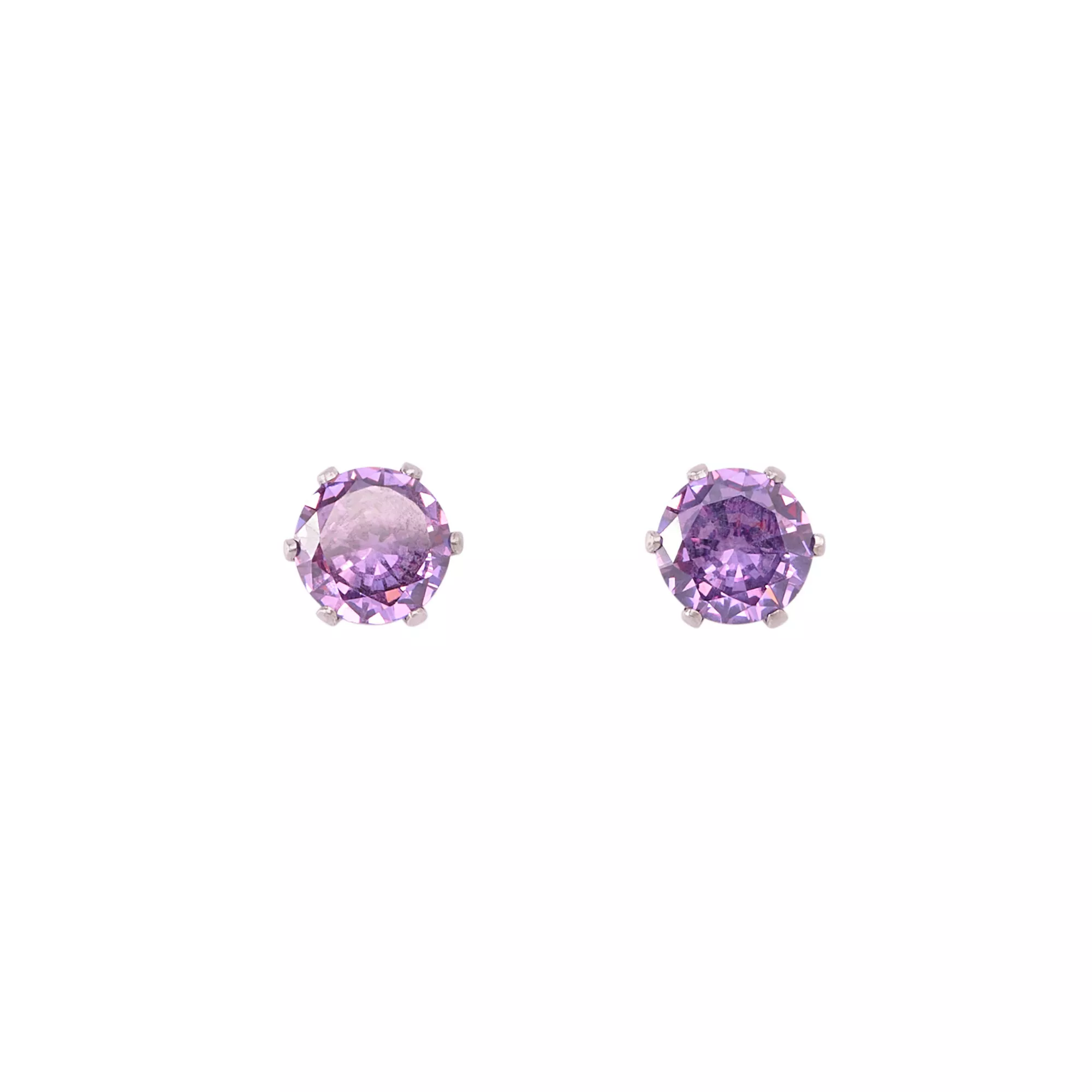 CZ Amethyst Birthstone Stud Earrings at Spencer's