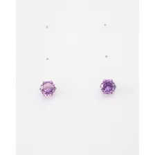 CZ Amethyst Birthstone Stud Earrings at Spencer's