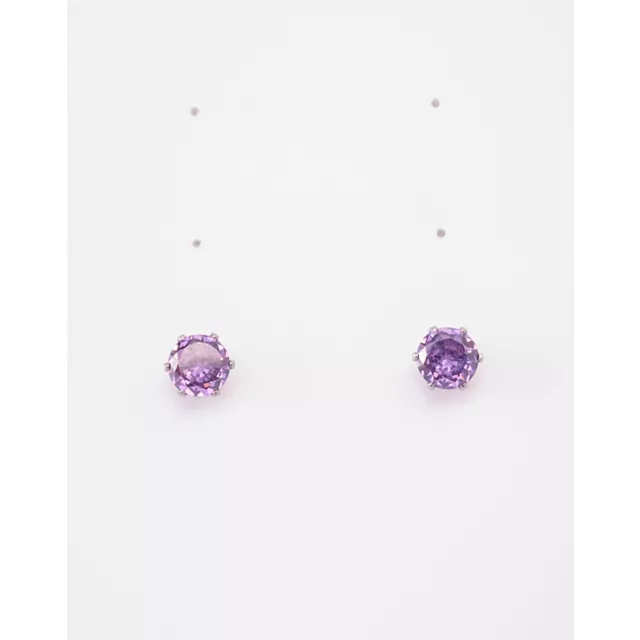 CZ Amethyst Birthstone Stud Earrings at Spencer's
