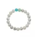 Multi-Pack White Marbled and Black Beaded Bracelets - 2 Pack at Spencer's