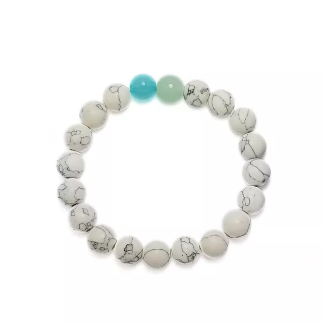 Multi-Pack White Marbled and Black Beaded Bracelets - 2 Pack at Spencer's