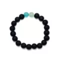 Multi-Pack White Marbled and Black Beaded Bracelets - 2 Pack at Spencer's