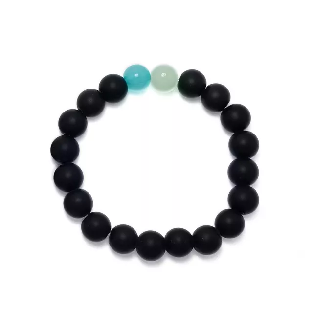 Multi-Pack White Marbled and Black Beaded Bracelets - 2 Pack at Spencer's