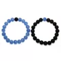 Black and Light Blue Long Distance Beaded Bracelets - 2 Pack at Spencer's