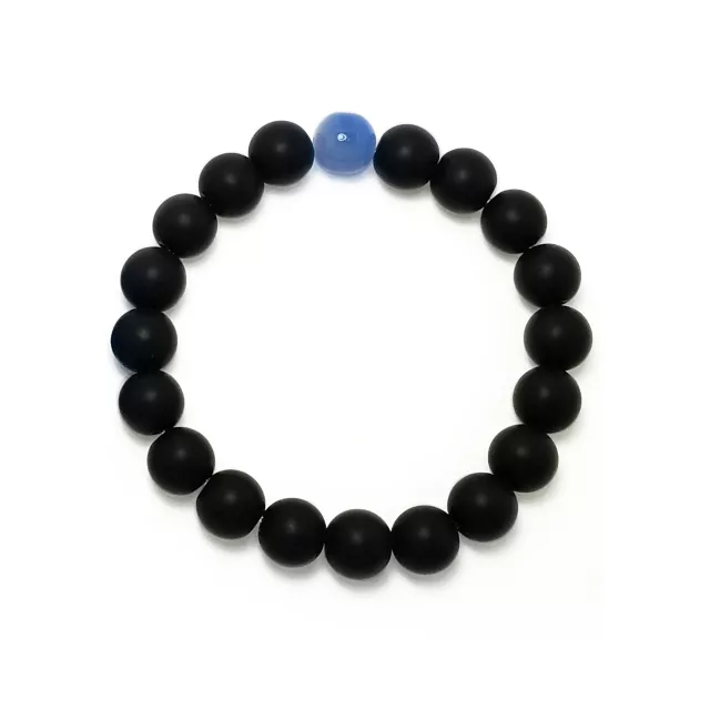 Black and Light Blue Long Distance Beaded Bracelets - 2 Pack at Spencer's