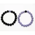 Multi-Pack Black and Purple Beaded Bracelets - 2 Pack at Spencer's
