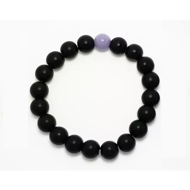 Multi-Pack Black and Purple Beaded Bracelets - 2 Pack at Spencer's