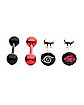 Multi-Pack Red and Black Naruto Shippuden Barbells 4 Pack - 14 Gauge