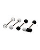 Multi-Pack Black and White Pill Barbells 4 Pack - 14 Gauge