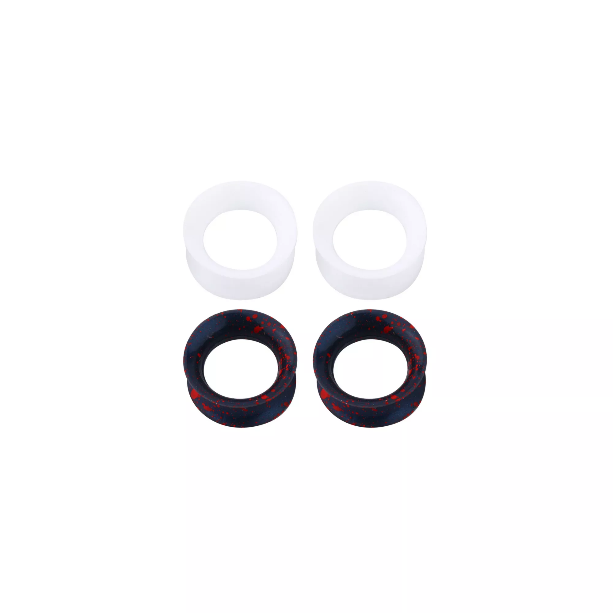 Multi-Pack White and Black Splatter Plugs- 2 Pairs at Spencer's