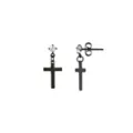 CZ Black Cross Dangle Stud Earrings - 20 Gauge at Spencer's