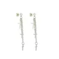 CZ Triple Cross Chain Dangle Stud Earrings at Spencer's