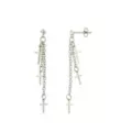 CZ Triple Cross Chain Dangle Stud Earrings at Spencer's