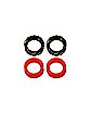 Multi-Pack Black Goldtone and Red Tunnels - 2 Pair