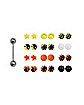 Multi-Pack Barbell with Extra Balls 12 Pairs - 14 Gauge